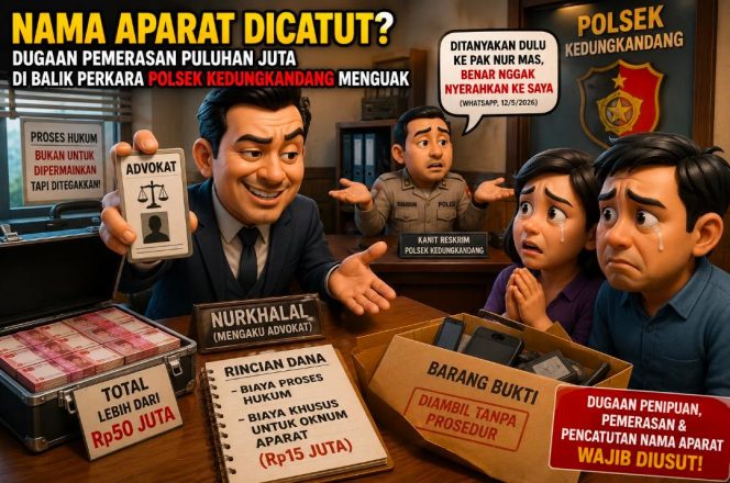 
					Nama Aparat Dicatut? Dugaan Pemerasan Puluhan Juta di Balik Perkara Polsek Kedungkandang Menguak