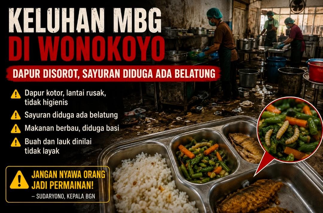 Keluhan MBG di Wonokoyo Mencuat, Dapur Disorot dan Sayuran Diduga Ada Belatung